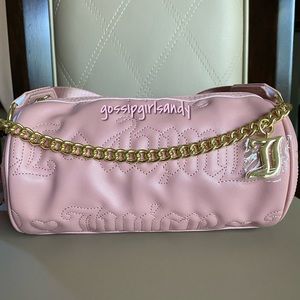 Juicy Couture Quilted Pink Puff Roll Barrel Crossbody Bag